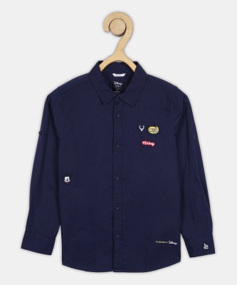 Allen Solly Boys Embroidered Casual Blue Shirt