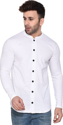 HouseOfCommon Men Self Design Casual White Shirt