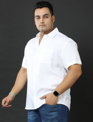 GUNIAA Men Solid Casual White Shirt