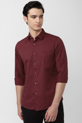 PETER ENGLAND Men Printed Casual Maroon Shirt