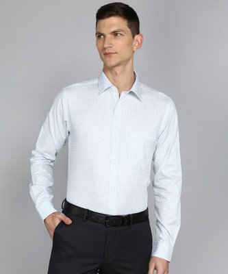 Raymond Men Self Design Formal Light Blue Shirt