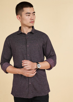 V DOT BY VAN HEUSEN Men Self Design Formal Orange Shirt