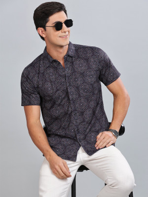 Bullmer Men Printed Casual Black Shirt