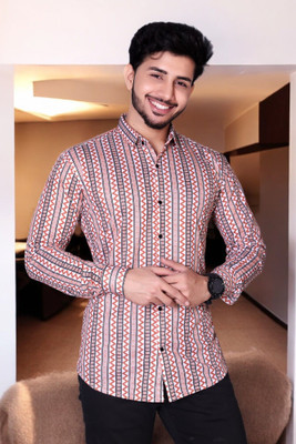 GCFAB Men Printed Casual Black Shirt