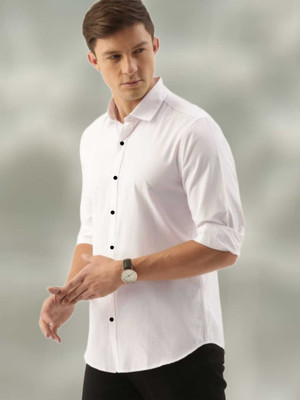 New4u creation Men Solid Formal White Shirt