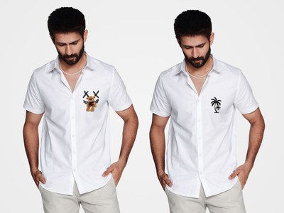 ASHIMA FAB TEX Men Solid Casual Multicolor Shirt(Pack of 2)