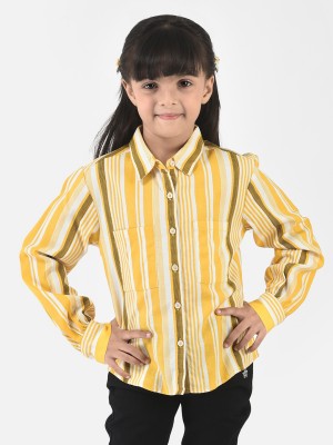 CRIMSOUNE CLUB Girls Striped Casual Multicolor Shirt