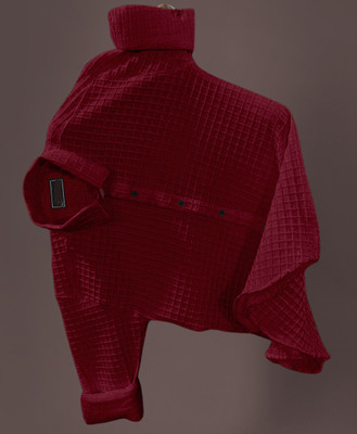 STOVESSY Men Self Design Casual Maroon Shirt
