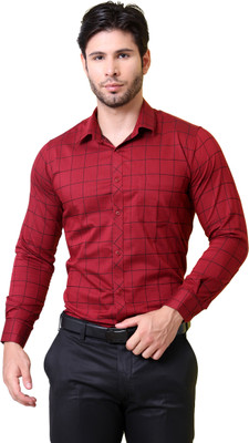 Crazio Men Solid Formal Blue Shirt