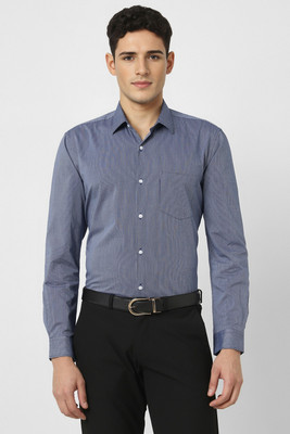 PETER ENGLAND Men Solid Formal Blue Shirt
