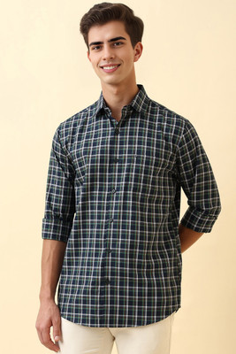 Allen Solly Men Checkered Casual Dark Blue Shirt