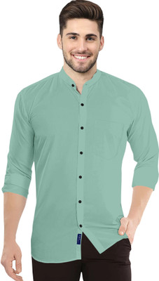 VTEXX Men Solid Casual Light Green Shirt