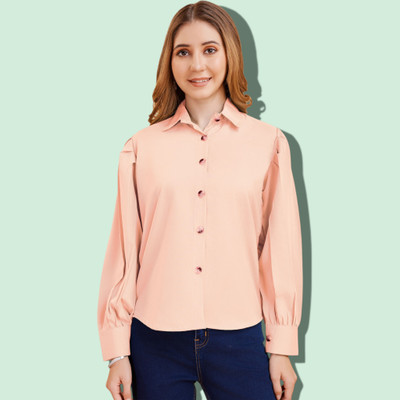 kristyne Women Solid Casual Pink Shirt