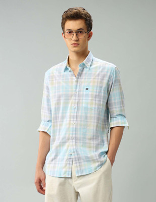 Arrow Sport Men Checkered Casual Green Shirt