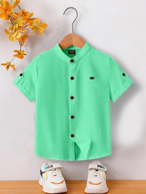 HG TAX Boys Solid Casual Green Shirt