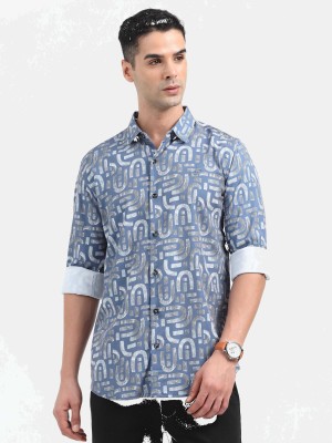 SORATIA Men Printed Casual Blue Shirt