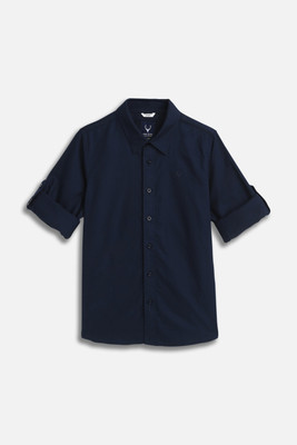Allen Solly Boys Solid Casual Dark Blue Shirt