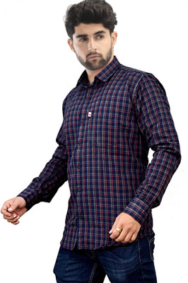 Shreyash Textiles Fab Men Solid Casual Dark Blue Shirt