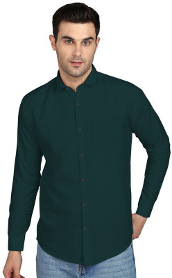 Yaara fashion Men Solid Formal Dark Green Shirt