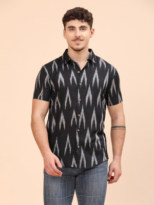 Moda Rapido Men Self Design Casual Black Shirt