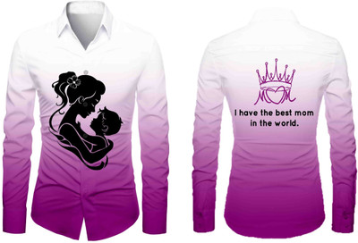 VMENTERPRISE Men Printed Casual Purple Shirt