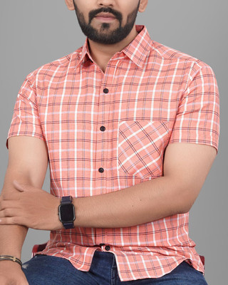 METRONAUT Men Printed Casual Orange Shirt