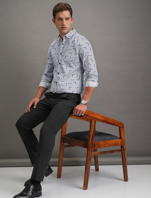 MISHREE Men Printed Formal Grey Shirt