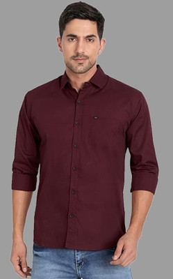 Manav Creation Men Solid Formal Maroon Shirt