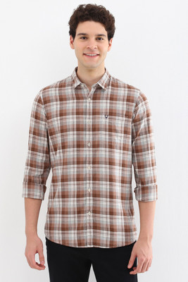 Allen Solly Men Checkered Casual Brown Shirt