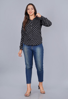 GLAMMIX Women Printed Casual Black Shirt