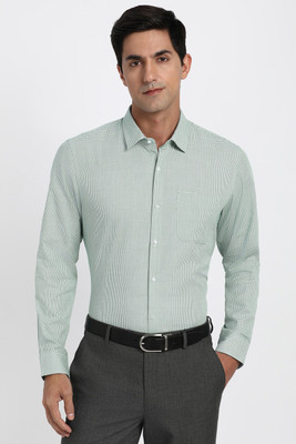 PETER ENGLAND Men Printed Formal Green Shirt