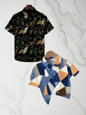 RAVYA TRENDZ Boys Printed Casual Multicolor Shirt(Pack of 2)
