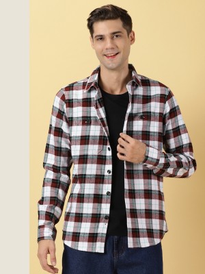 THOMAS SCOTT Men Checkered Casual Red Shirt