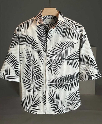oquent Men Printed Casual Black Shirt