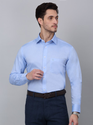CANTABIL Men Solid Formal Light Blue Shirt