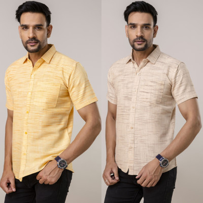 AUZAAI COLLECTION Men Printed Casual Multicolor Shirt(Pack of 2)