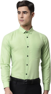 PAVITRAHUB Men Solid Formal Light Green Shirt
