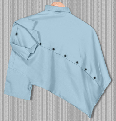 METRONAUT Men Solid Casual Light Blue Shirt