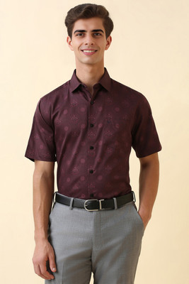 Allen Solly Men Printed Formal Maroon Shirt