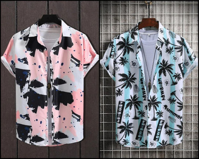 Marmic Fab Men Printed Casual Multicolor Shirt(Pack of 2)