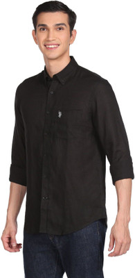 U.S. POLO ASSN. Men Solid Casual Black Shirt