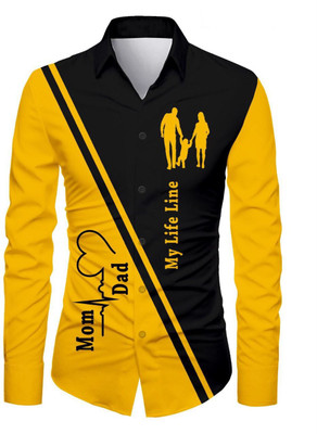 HERIN ENTERPRISE Men Printed Casual Yellow Shirt