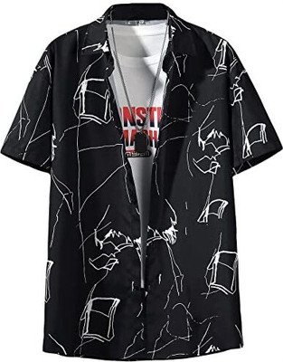 COMBRAIDED Women Printed Casual Black Shirt