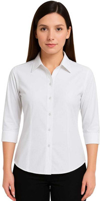 ZUNAIRA GARMENTS Women Solid Formal White Shirt
