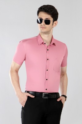 Garry Richards Men Solid Formal Pink Shirt