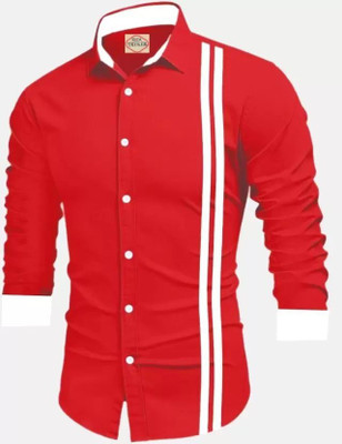 Riza Tryker Men Solid Casual Red Shirt