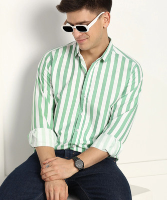 Jai Textiles Men Checkered Casual Light Green Shirt