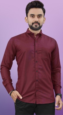 Punit Enerprise Men Solid Casual Maroon Shirt