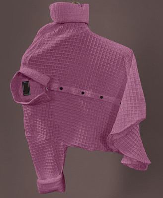 STOVESSY Men Self Design Casual Pink Shirt