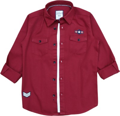 ROCKET SCIENCE Boys Solid Casual Red Shirt